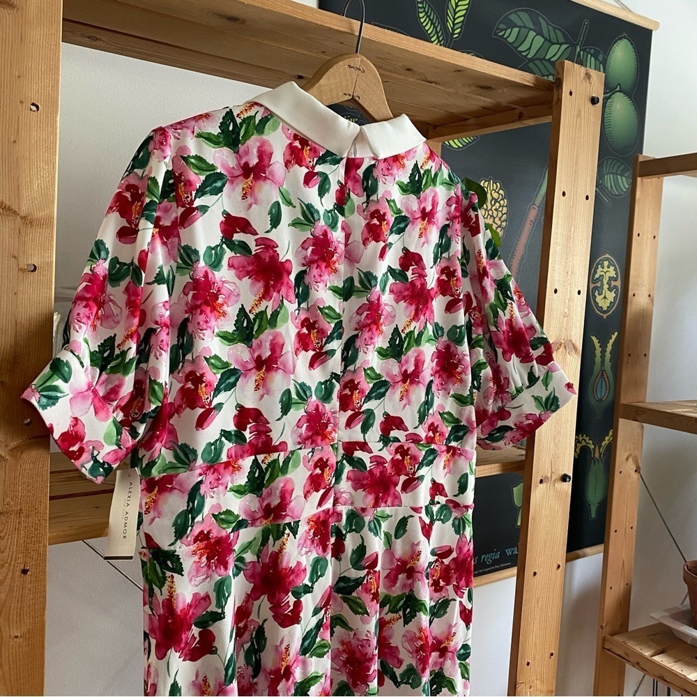 Alexia Admor Pink Floral Summer Garden Emery Dress Size 14 - Picture 10 of 16